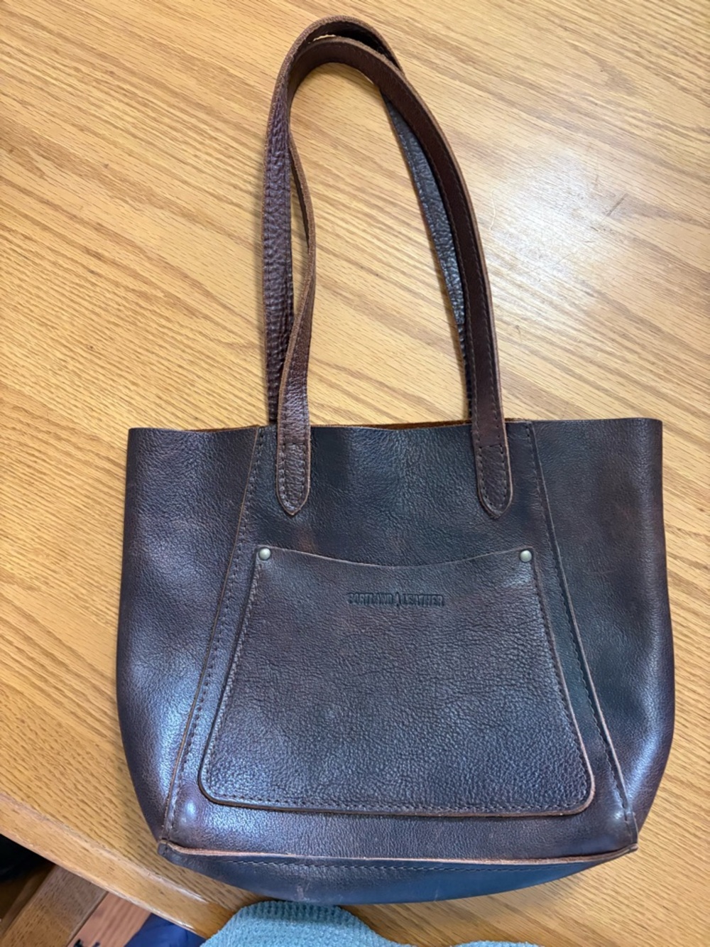 Portland Leather Coldbrew Leather Small Juliette Tote with Front Pocket